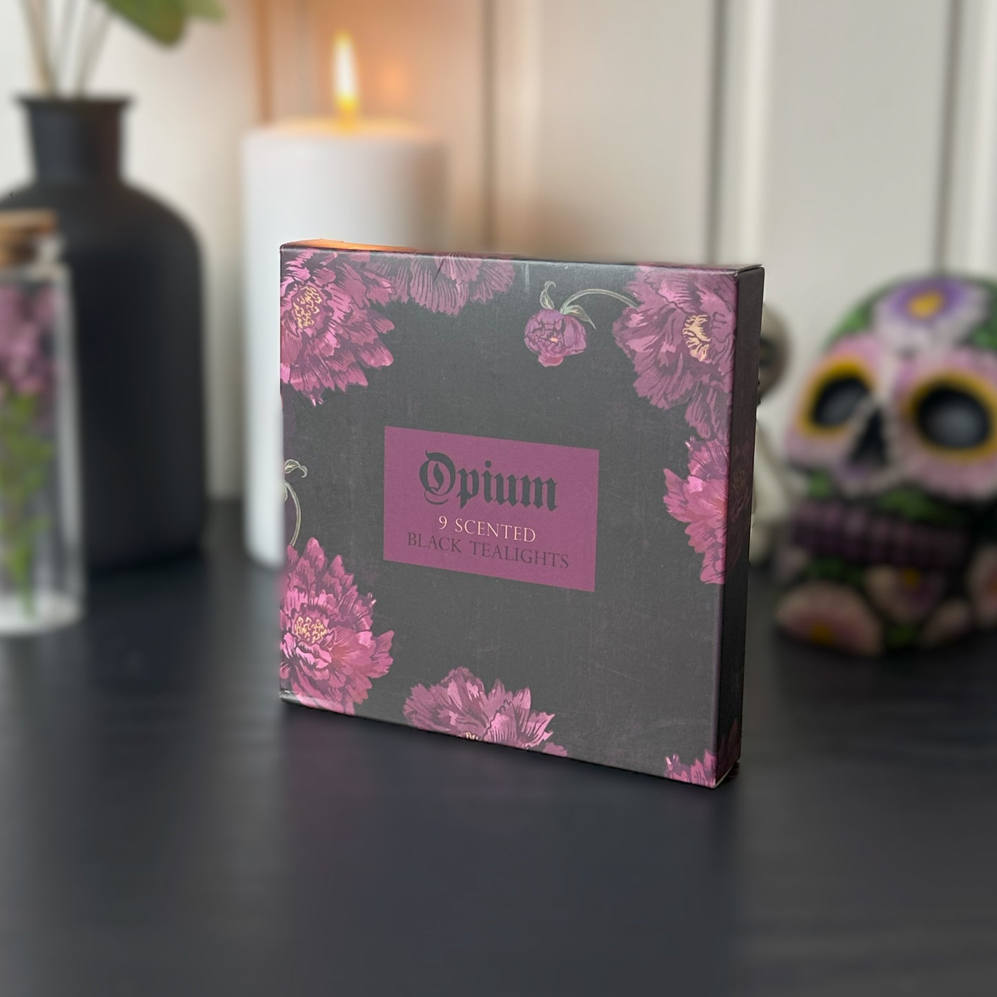 Pack of 9 Opium Scented Black Tealights
